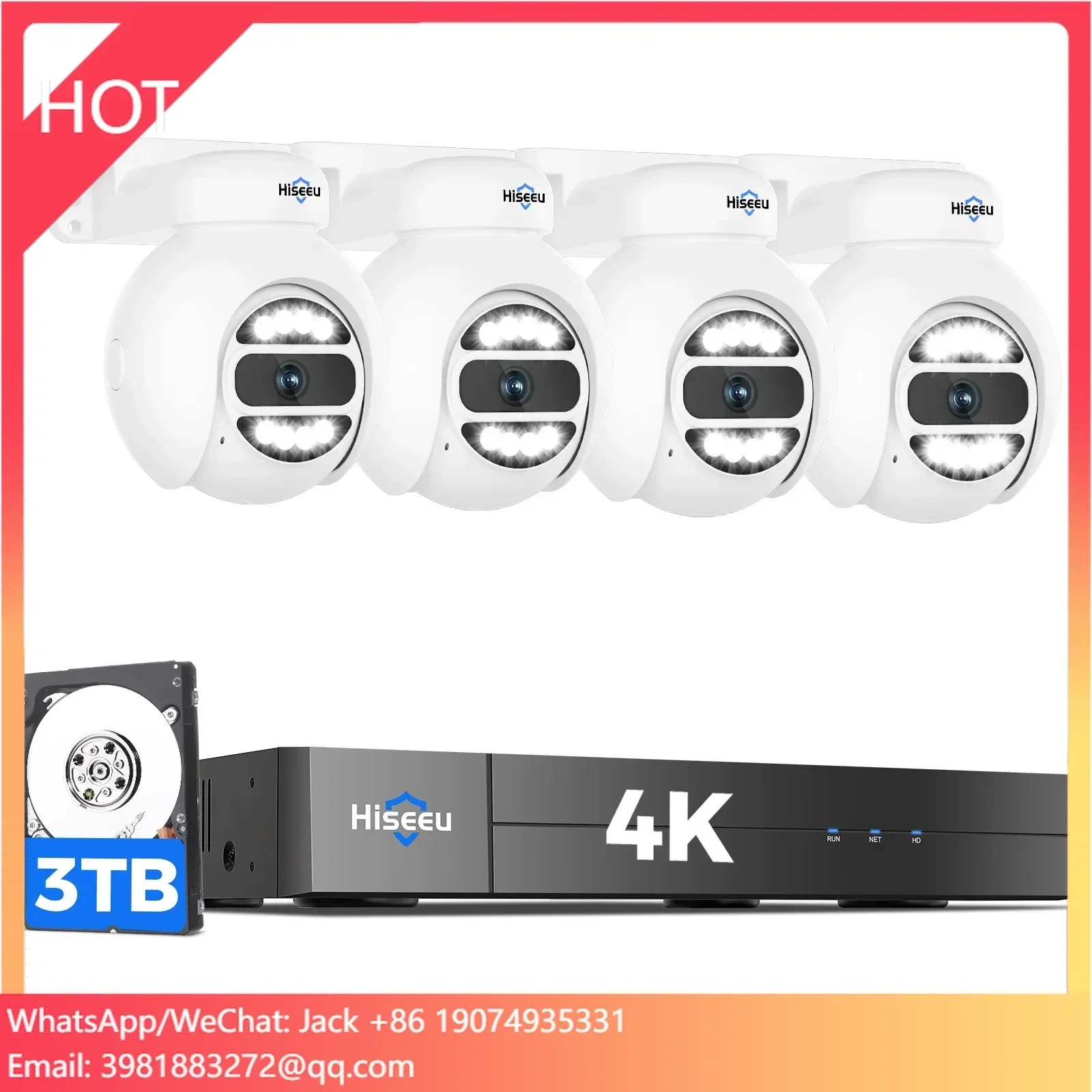 Home Security Systems With Cameras - Hiseeu Automatic Tracking 5mp Poe Nvr