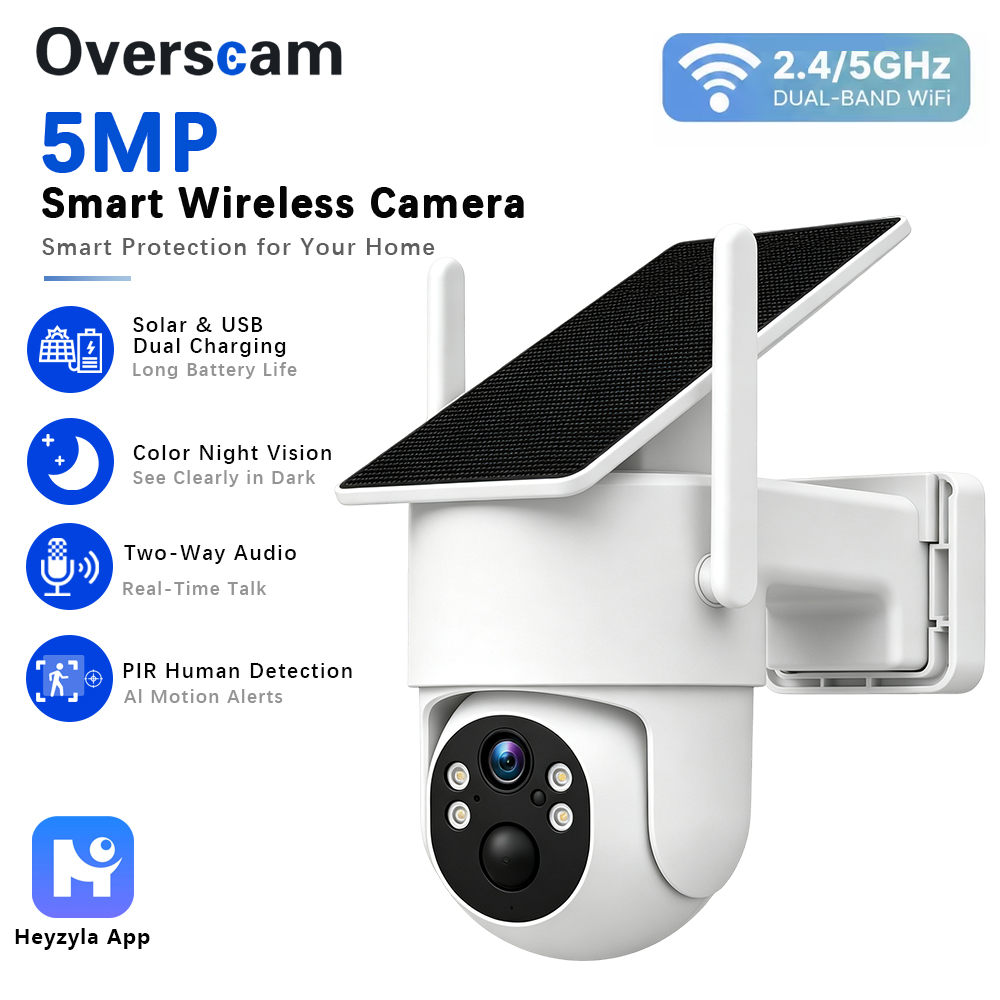Home Security Kamera - 5MP Solar Powered PTZ Camera For