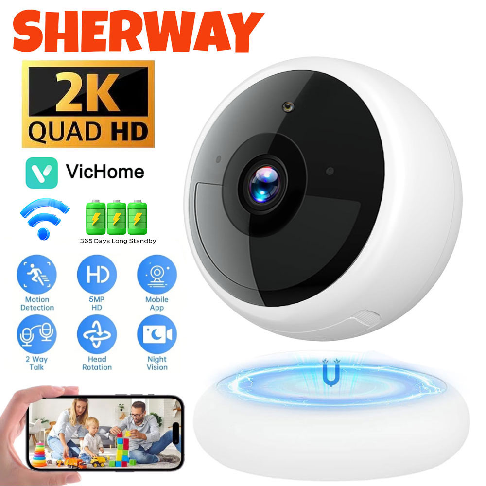 Home Security Kamera - 2K Wifi Magnetic Battery Security Camera