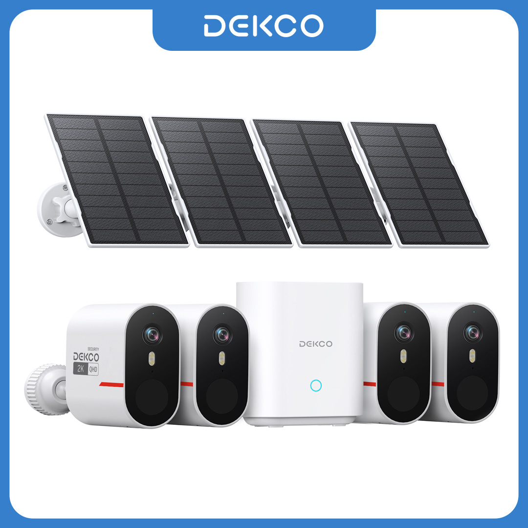 Home Security Outdoor Camera System - Dekco 3MP WiFi Solar Camera System