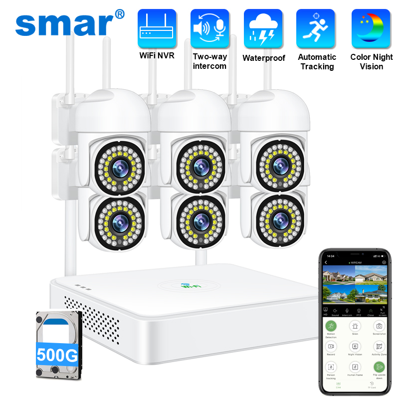 Home Security Outdoor Camera System - Smar 3MP Wireless CCTV Security Camera