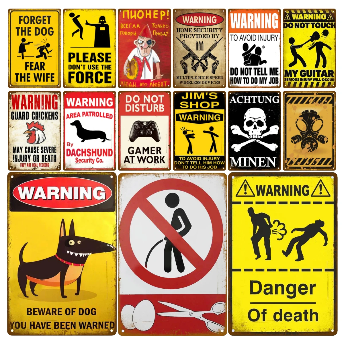 HD Metal Tin Sign Vintage Funn - Home Security Quotes 评论和价格
