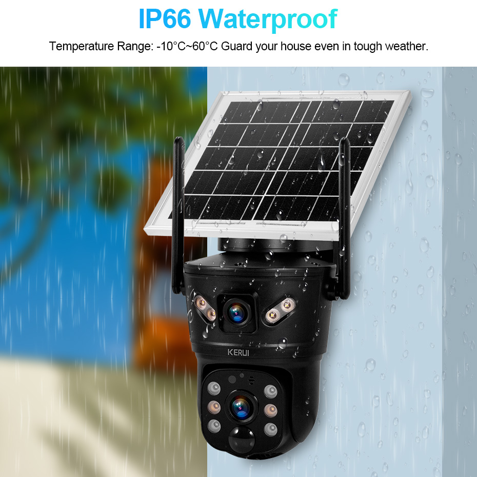 KERUI 6MP 4G SIM WiFi Solar Ca - Home Security Outdoor Camera System 评论和价格