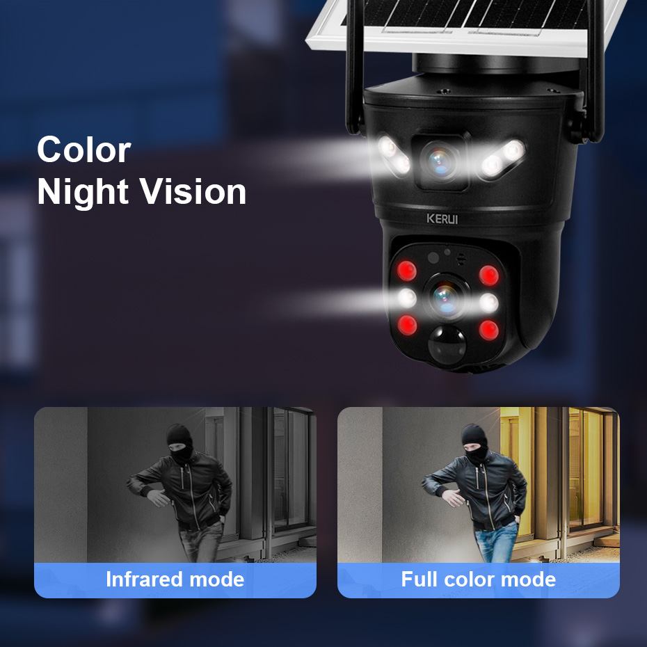 KERUI 6MP 4G SIM WiFi Solar Ca - Home Security Outdoor Camera System 评论和价格