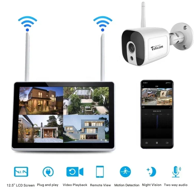 TUYA Smart Wi-Fi 4CH NVR Kit 1 - Home Security Systems With Cameras 评论和价格