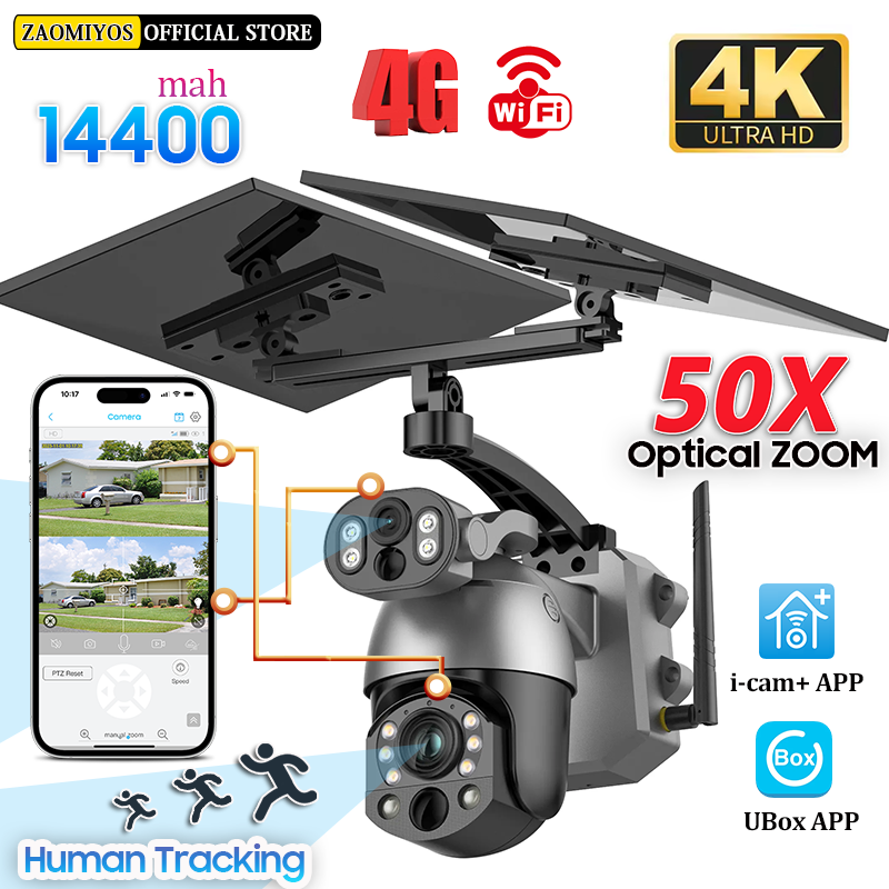4K 50X ZOOM 10MP Solar Camera  - Home Security Outdoor Camera System 评论和价格