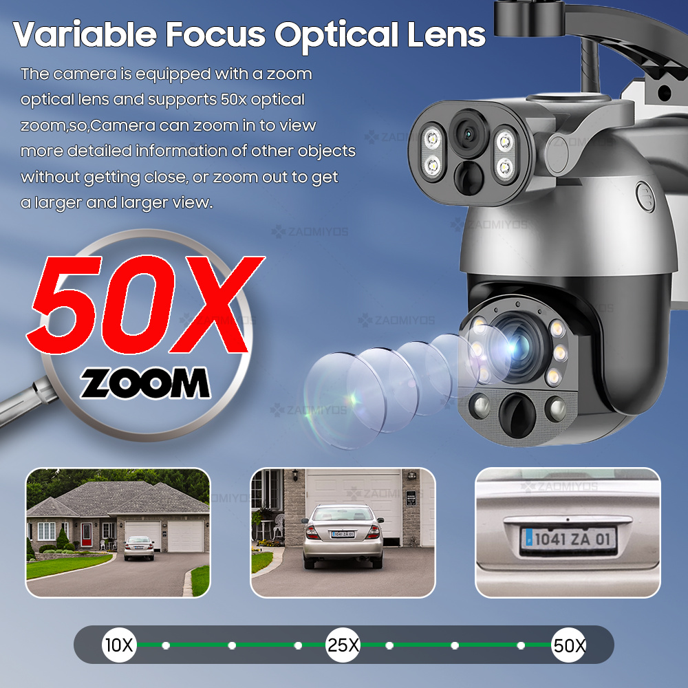 4K 50X ZOOM 10MP Solar Camera  - Home Security Outdoor Camera System 评论和价格