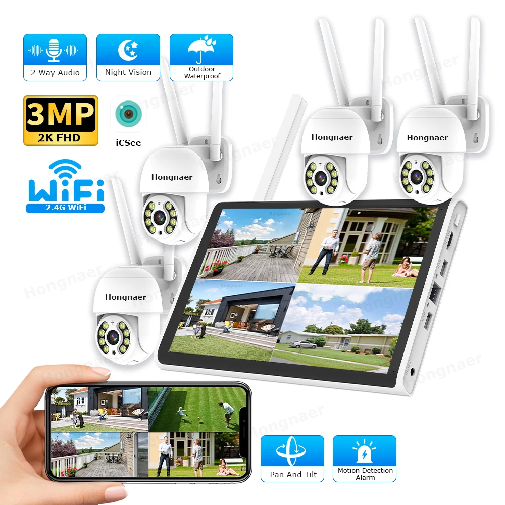 2026 Hongnaer 3MP 4 Channel Wi - Home Security Camera System 评论和价格