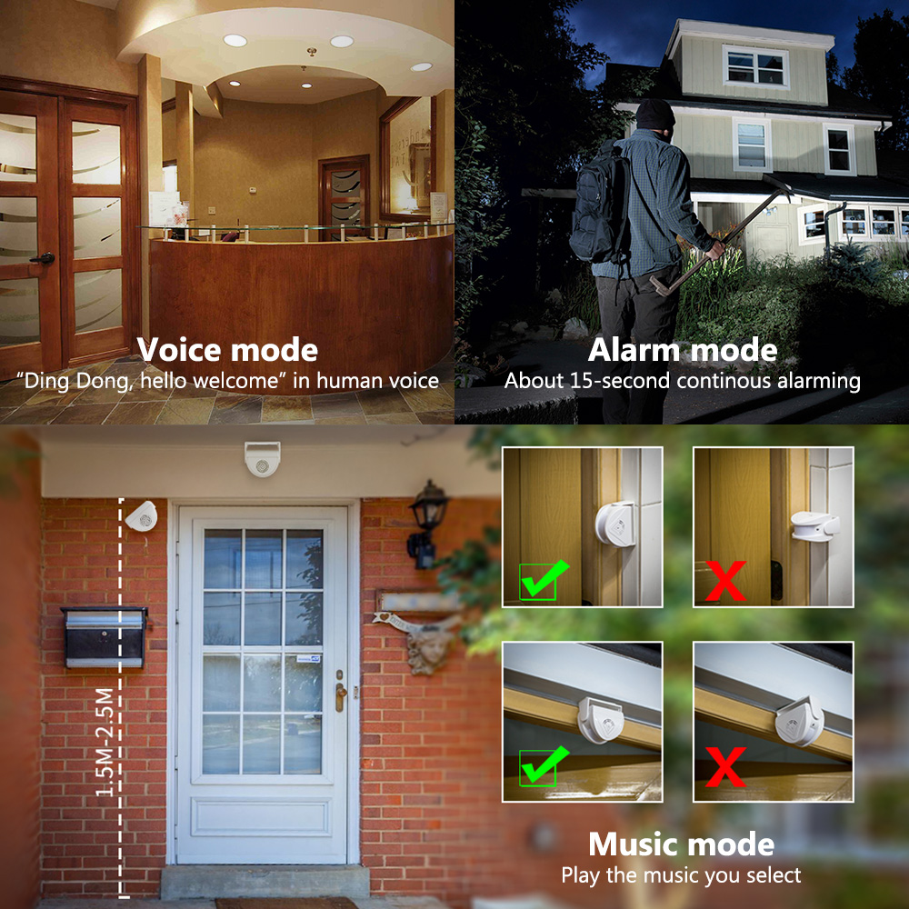 Wireless Infrared Chime Doorbe - Home Security Options 评论和价格