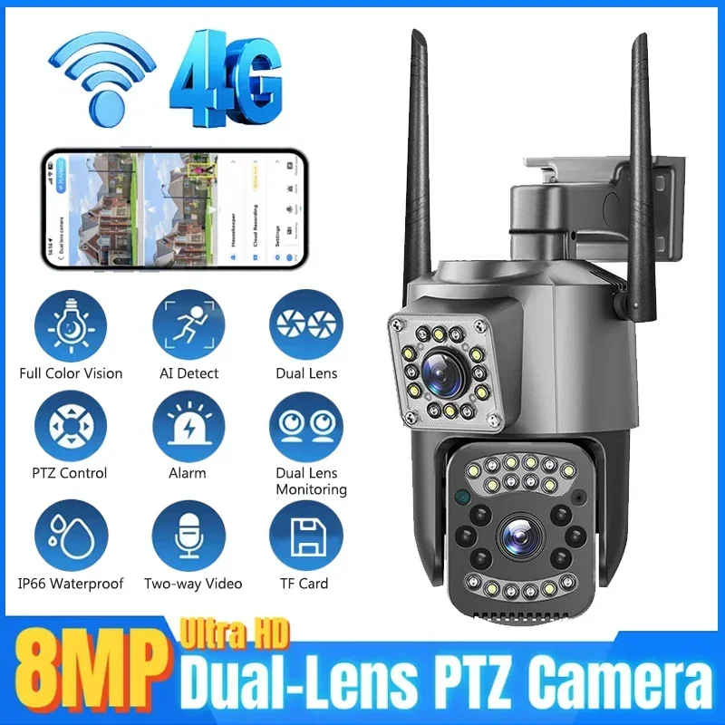 8MP WIFI IP Camera 4K PTZ Dual - Home Security Kamera 评论和价格