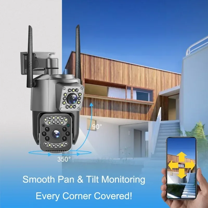 8MP WIFI IP Camera 4K PTZ Dual - Home Security Kamera 评论和价格