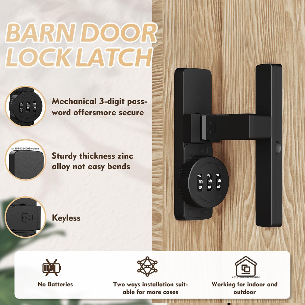Security Barn Door Lock 3-Digi - Home Security Doors 评论和价格