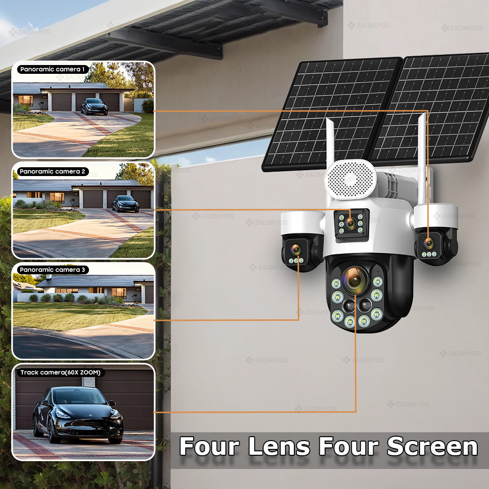 4 Lens Outdoor 360° Surveillan - Home Security Outdoor Camera System 评论和价格