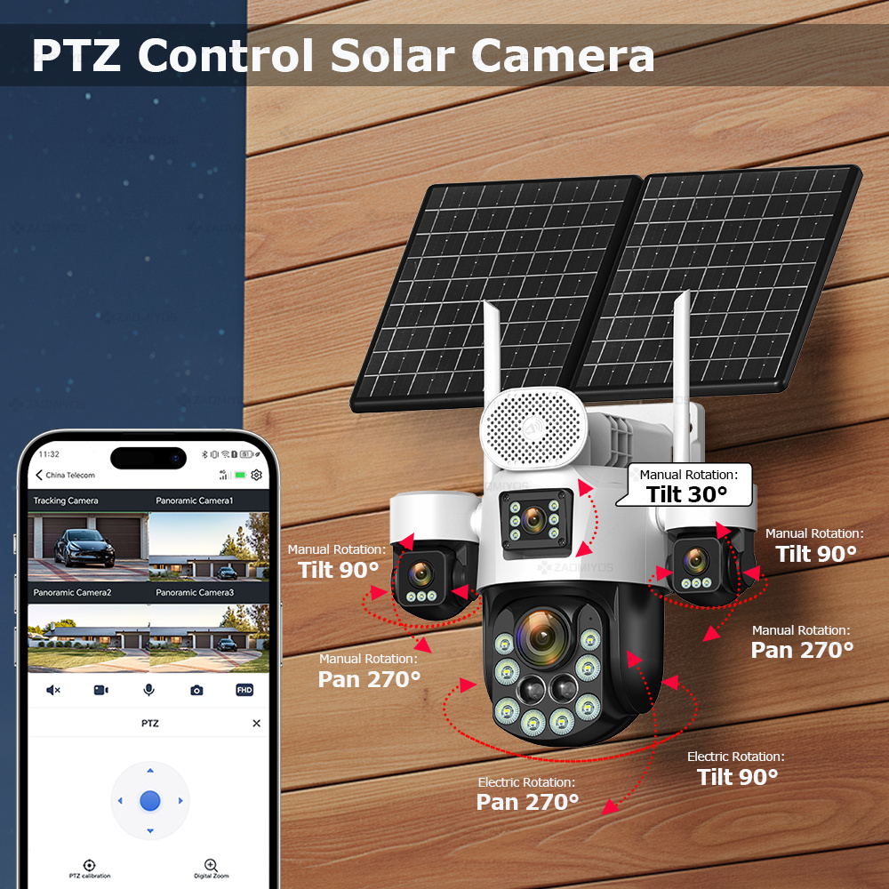 4 Lens Outdoor 360° Surveillan - Home Security Outdoor Camera System 评论和价格