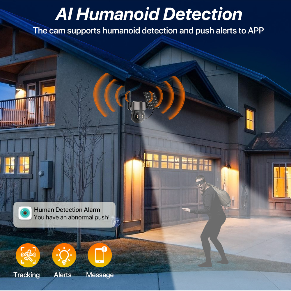 4MP 4G SIM Solar Battery Power - Home Security Outdoor Camera System 评论和价格