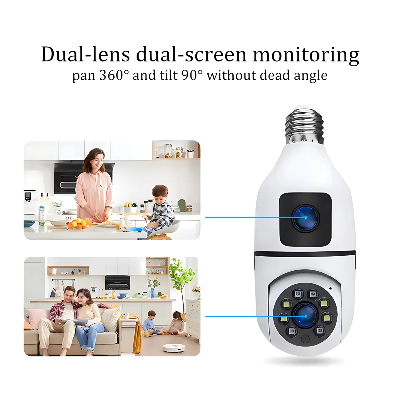 2MP E27 Bulb Surveillance Dual - Home Security Kamera 评论和价格