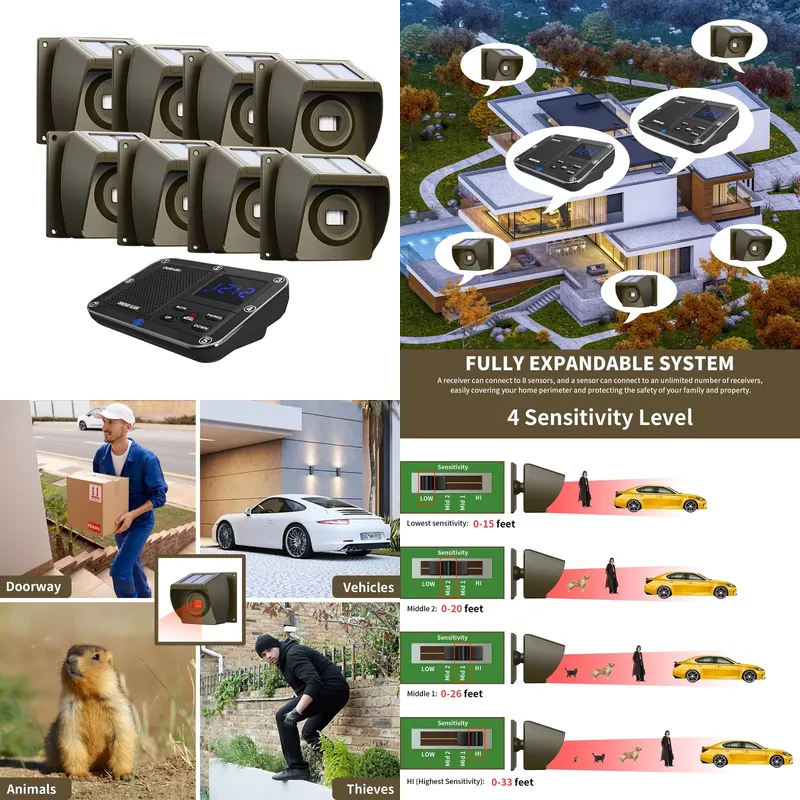 Outdoor Solar - Powered Wirele - Home Security Systems Wireless 评论和价格