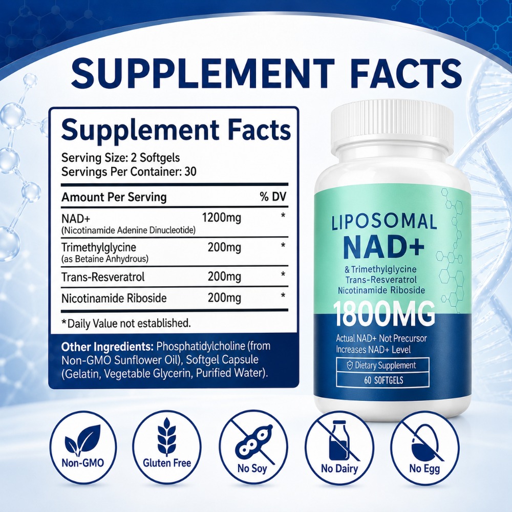 Liposomal NAD+ 1800mg Softgels - Home Security Companies 评论和价格