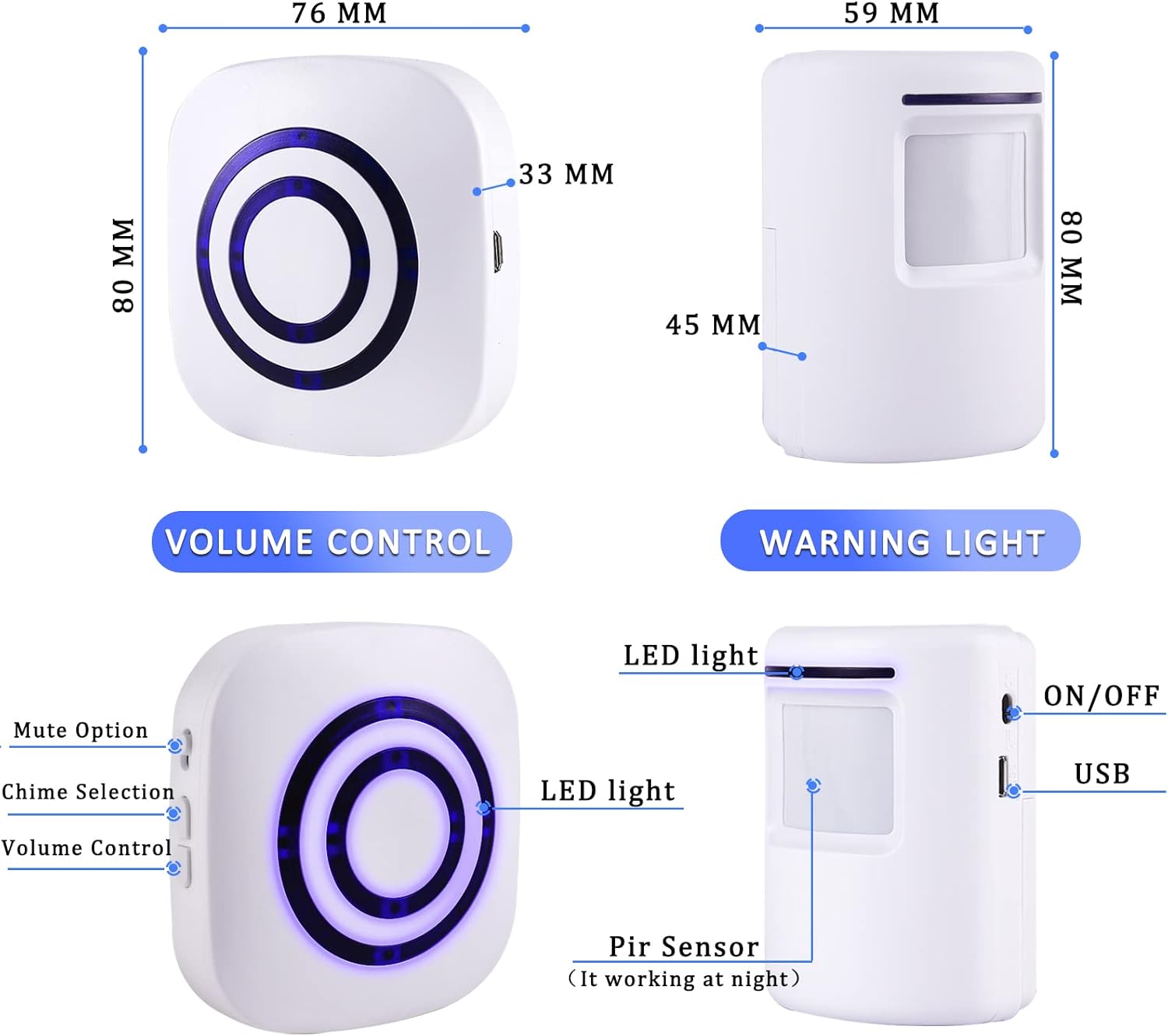 Wireless Motion Sensor Door Ch - Home Security Options 评论和价格